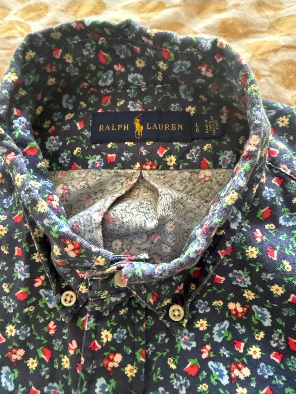 Polo by Ralph Lauren Navy Short-Sleeve Floral Button-Down Shirt